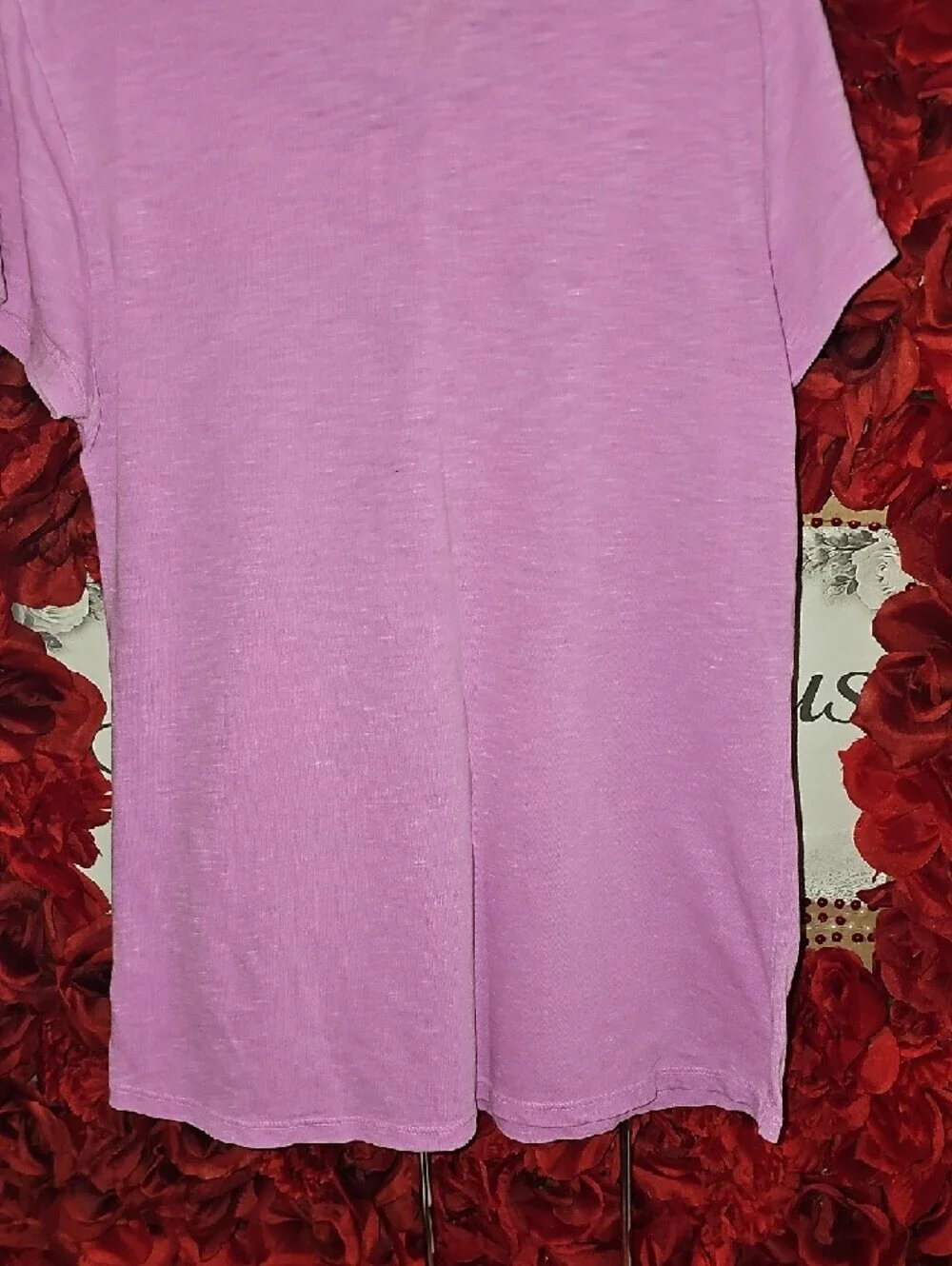 Justice Girls' Purple V-Neck Short Sleeve Tunic Style Tee Size 12